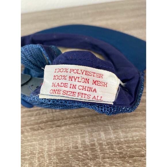 Vintage Blue Captain Snapback Hat Unisex Adjustable Nautical 80s Style - Picture 7 of 12